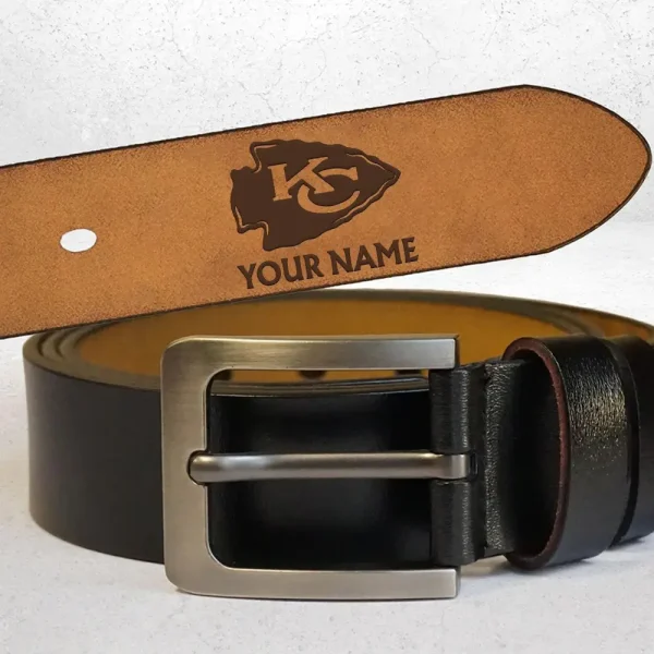 Kansas City Chiefs Engraved Leather Belt SPTELBELT016