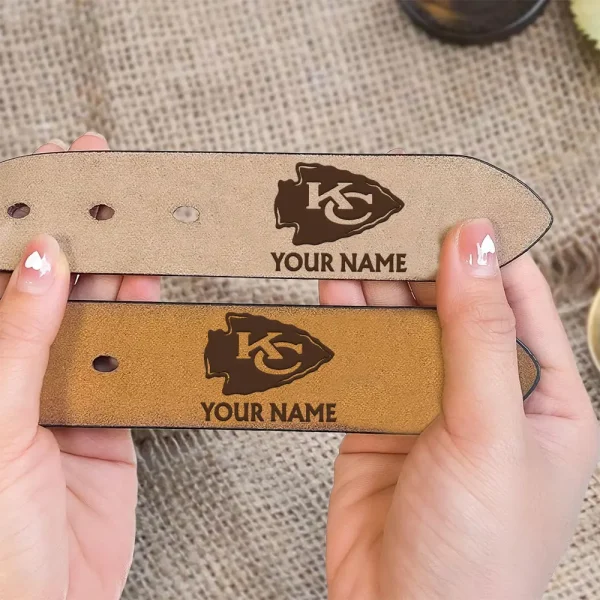 Kansas City Chiefs Engraved Leather Belt SPTELBELT016 - Image 2