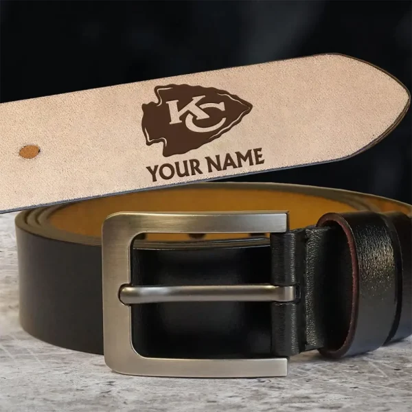 Kansas City Chiefs Engraved Leather Belt SPTELBELT016 - Image 3