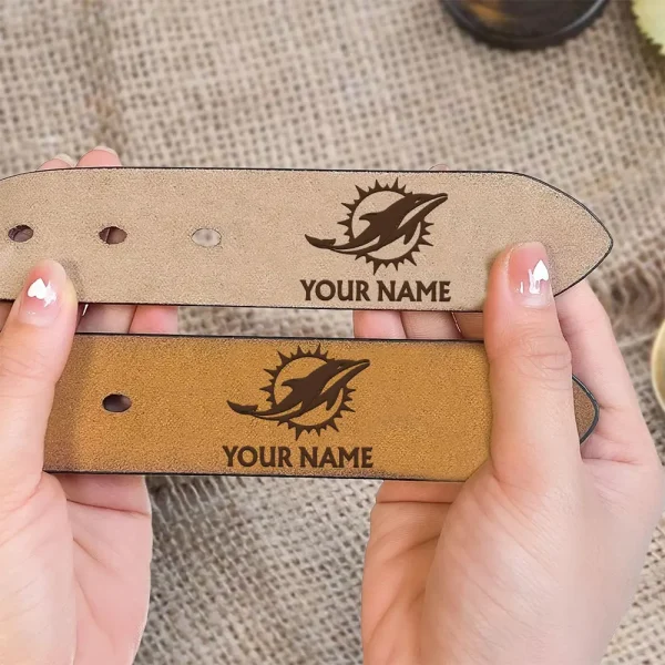 Miami Dolphins Engraved Leather Belt SPTELBELT020 - Image 2