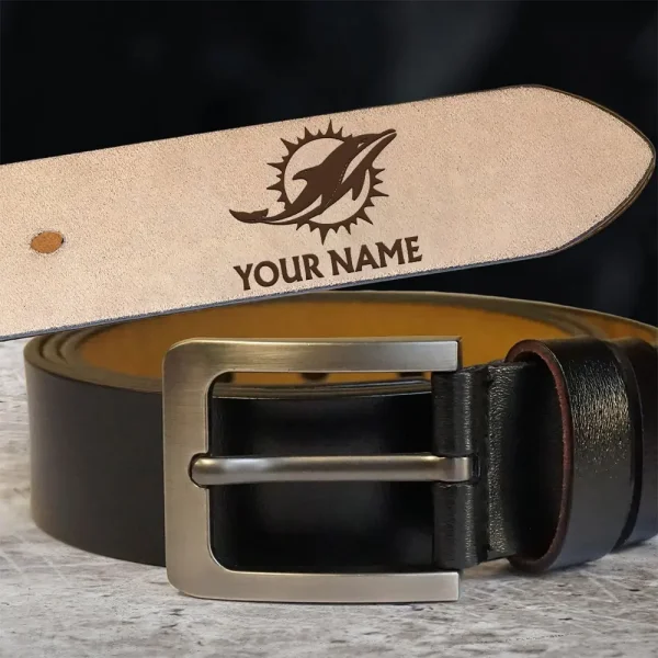 Miami Dolphins Engraved Leather Belt SPTELBELT020 - Image 3