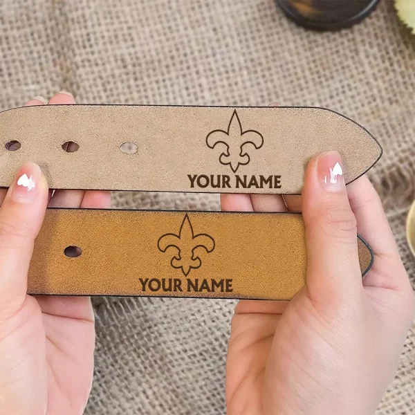 New Orleans Saints Engraved Leather Belt SPTELBELT023 - Image 3