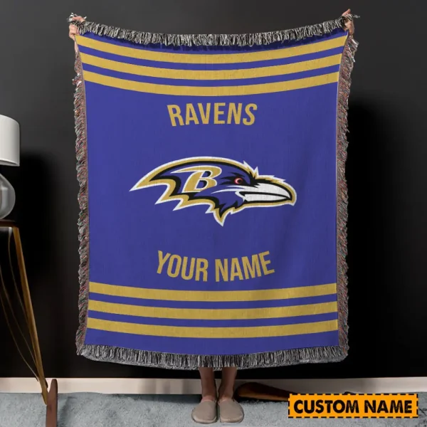 Baltimore Ravens New Pesonalized Woven Blanket For Fan SPTWOBLANKET003