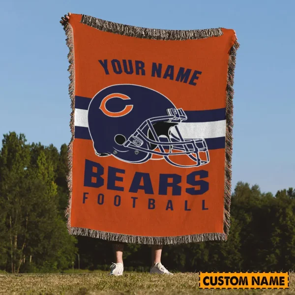 Chicago Bears New Pesonalized Woven Blanket For Fan SPTWOBLANKET006 - Image 2