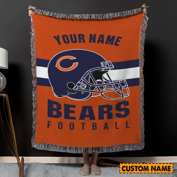 Chicago Bears New Pesonalized Woven Blanket For Fan SPTWOBLANKET006