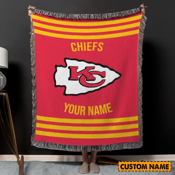 Kansas City Chiefs New Pesonalized Woven Blanket For Fan SPTWOBLANKET016