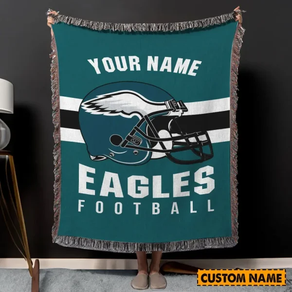 Philadelphia Eagles New Pesonalized Woven Blanket For Fan SPTWOBLANKET026