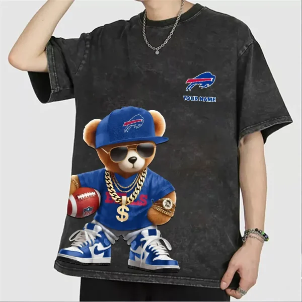 Buffalo Bills Teddy Bear Washed Tee Shirt SPTTSHIRT011 - Image 2