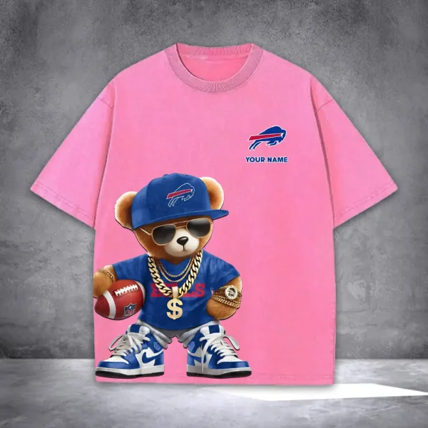Buffalo Bills Teddy Bear Washed Tee Shirt SPTTSHIRT011
