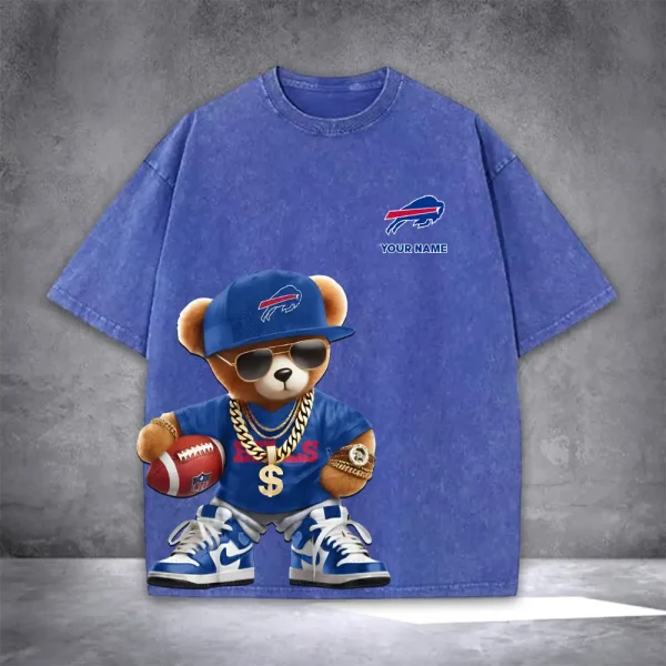 Buffalo Bills Teddy Bear Washed Tee Shirt SPTTSHIRT011 - Image 5