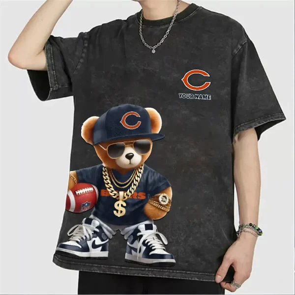 Chicago Bears Teddy Bear Washed Tee Shirt SPTTSHIRT016 - Image 3