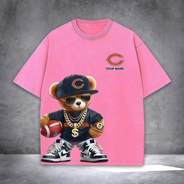 Chicago Bears Teddy Bear Washed Tee Shirt SPTTSHIRT016
