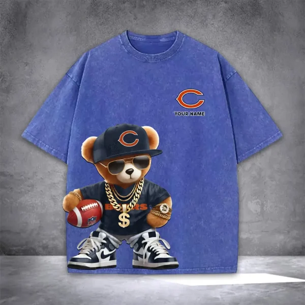 Chicago Bears Teddy Bear Washed Tee Shirt SPTTSHIRT016 - Image 5