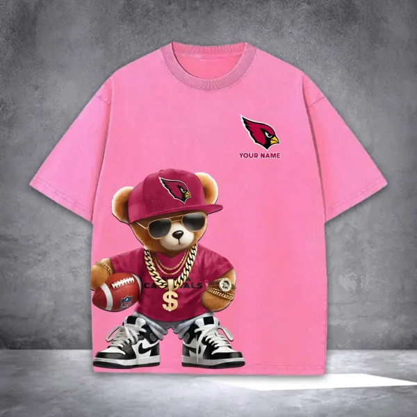 Arizona Cardinals Teddy Bear Washed Tee Shirt SPTTSHIRT018 - Image 4