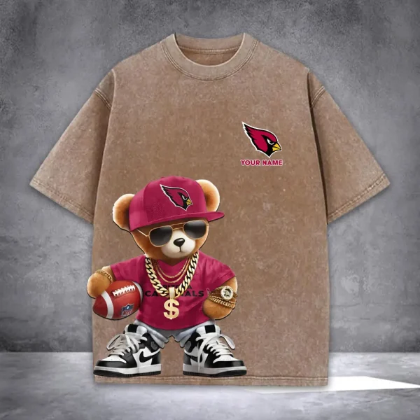 Arizona Cardinals Teddy Bear Washed Tee Shirt SPTTSHIRT018