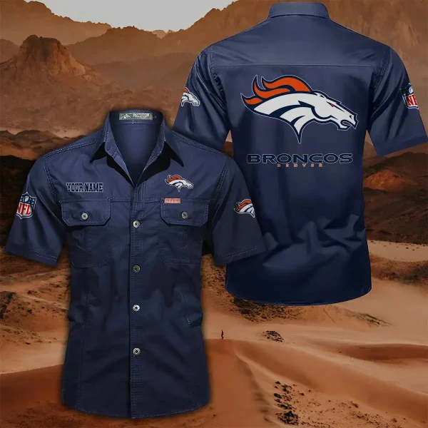 Denver Broncos PURLSC010 Military Cargo Cotton Shirts - Image 2