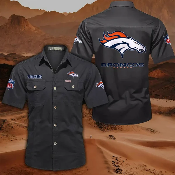 Denver Broncos PURLSC010 Military Cargo Cotton Shirts - Image 3