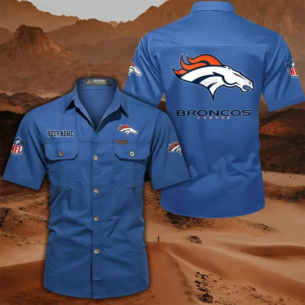 Denver Broncos PURLSC010 Military Cargo Cotton Shirts - Image 4