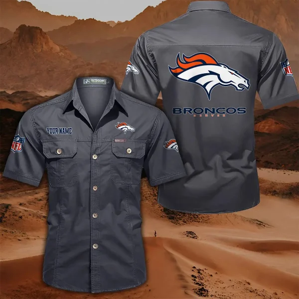 Denver Broncos PURLSC010 Military Cargo Cotton Shirts - Image 5