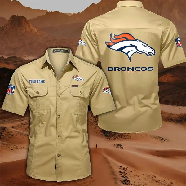 Denver Broncos PURLSC010 Military Cargo Cotton Shirts