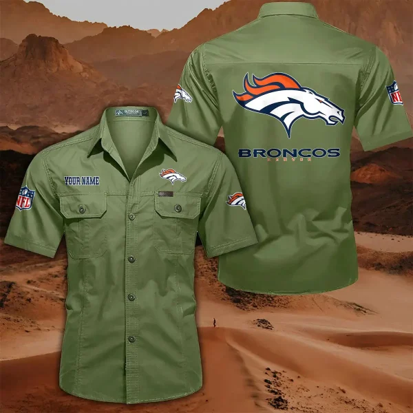 Denver Broncos PURLSC010 Military Cargo Cotton Shirts - Image 6