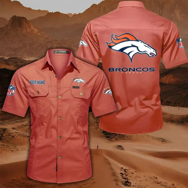 Denver Broncos PURLSC010 Military Cargo Cotton Shirts - Image 8