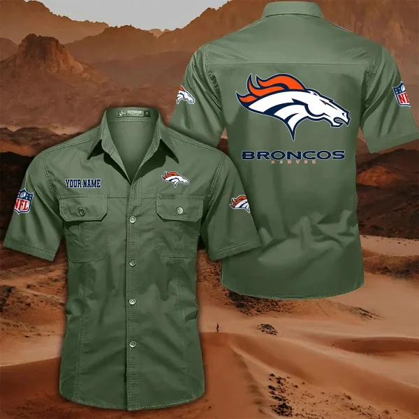 Denver Broncos PURLSC010 Military Cargo Cotton Shirts - Image 9