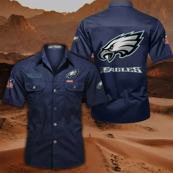 Philadelphia Eagles PURLSC026 Military Cargo Cotton Shirts - Image 4
