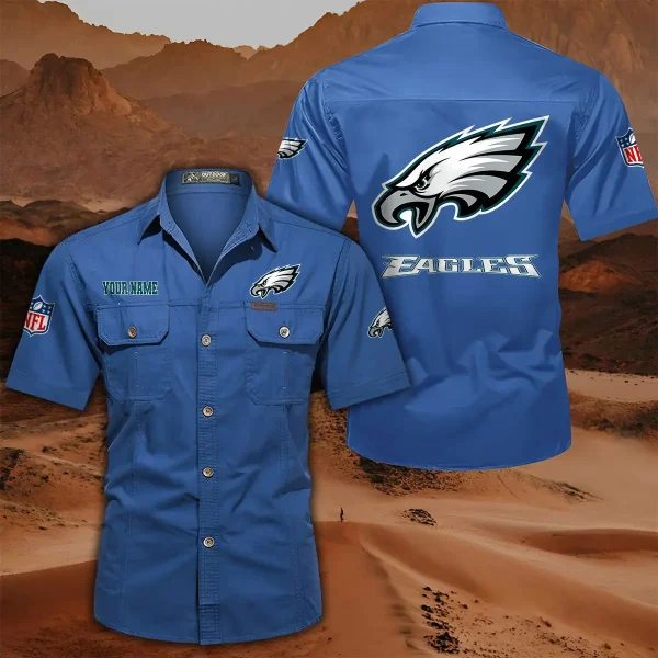 Philadelphia Eagles PURLSC026 Military Cargo Cotton Shirts - Image 5