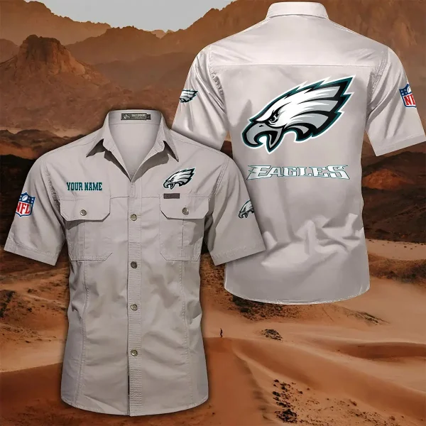 Philadelphia Eagles PURLSC026 Military Cargo Cotton Shirts - Image 8