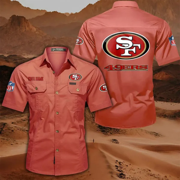 San Francisco 49ers PURLSC028 Military Cargo Cotton Shirts - Image 2