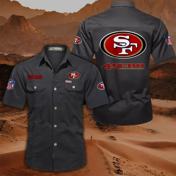 San Francisco 49ers PURLSC028 Military Cargo Cotton Shirts