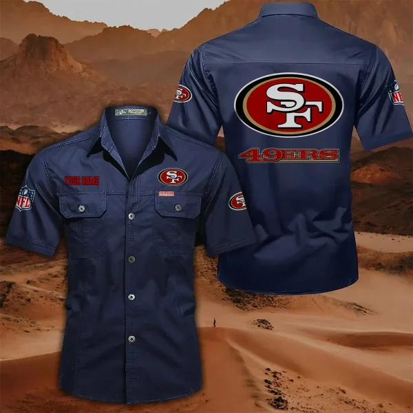 San Francisco 49ers PURLSC028 Military Cargo Cotton Shirts - Image 3