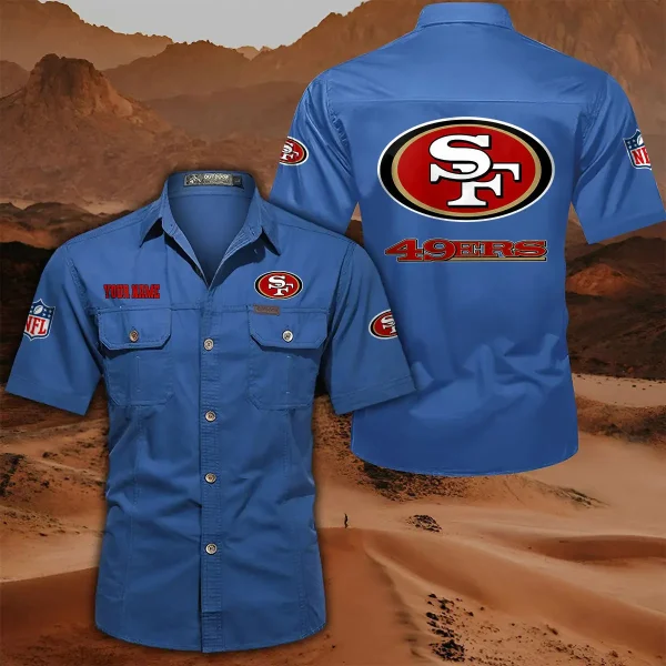 San Francisco 49ers PURLSC028 Military Cargo Cotton Shirts - Image 4