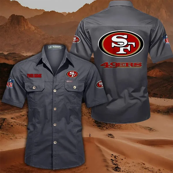 San Francisco 49ers PURLSC028 Military Cargo Cotton Shirts - Image 5