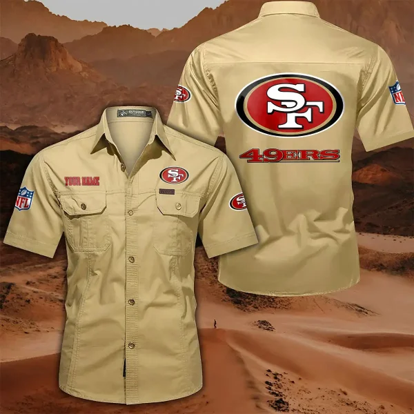 San Francisco 49ers PURLSC028 Military Cargo Cotton Shirts - Image 6