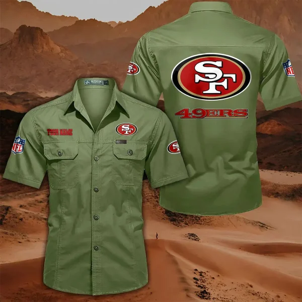 San Francisco 49ers PURLSC028 Military Cargo Cotton Shirts - Image 7