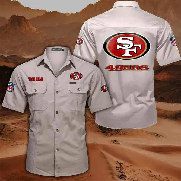 San Francisco 49ers PURLSC028 Military Cargo Cotton Shirts - Image 8