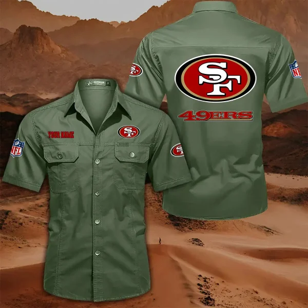 San Francisco 49ers PURLSC028 Military Cargo Cotton Shirts - Image 9