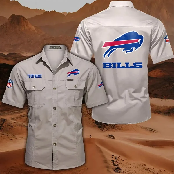 Buffalo Bills PURLSC004 Military Cargo Cotton Shirts - Image 7
