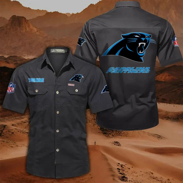 Carolina Panthers PURLSC005 Military Cargo Cotton Shirts - Image 2