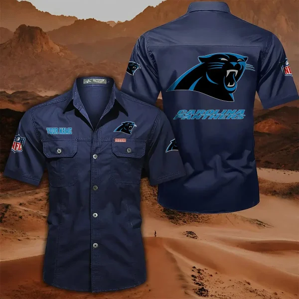 Carolina Panthers PURLSC005 Military Cargo Cotton Shirts