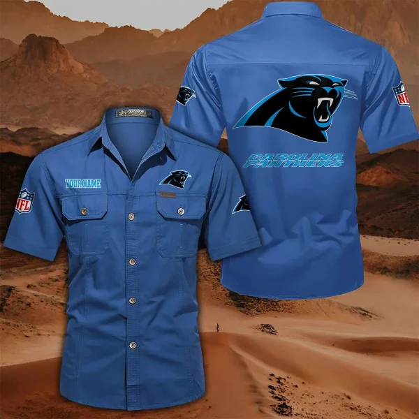 Carolina Panthers PURLSC005 Military Cargo Cotton Shirts - Image 3