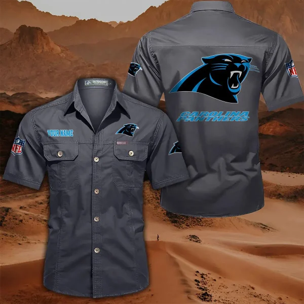 Carolina Panthers PURLSC005 Military Cargo Cotton Shirts - Image 4