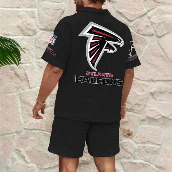 Atlanta Falcons Men’s Waffle Pattern Half Zipper Shirt And Short SPTMWHZSS002 - Image 2