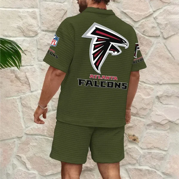 Atlanta Falcons Men’s Waffle Pattern Half Zipper Shirt And Short SPTMWHZSS002 - Image 3