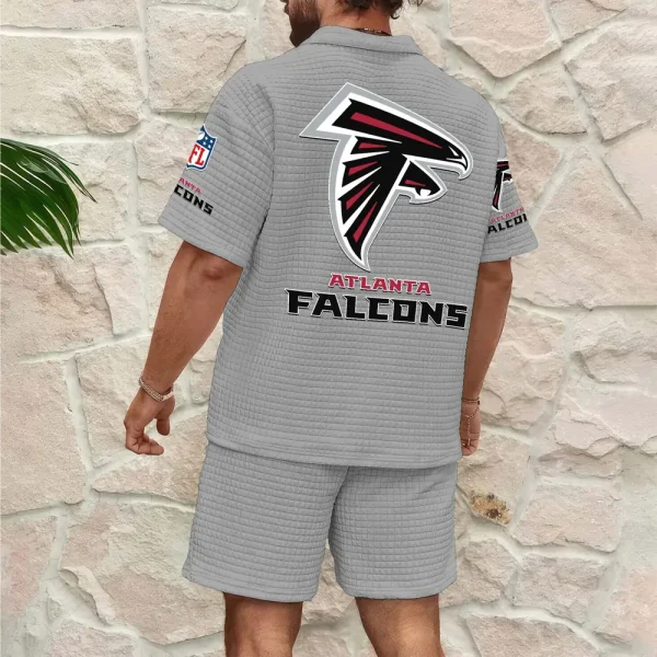 Atlanta Falcons Men’s Waffle Pattern Half Zipper Shirt And Short SPTMWHZSS002 - Image 5