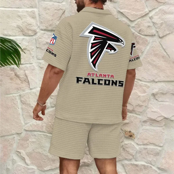 Atlanta Falcons Men’s Waffle Pattern Half Zipper Shirt And Short SPTMWHZSS002 - Image 7