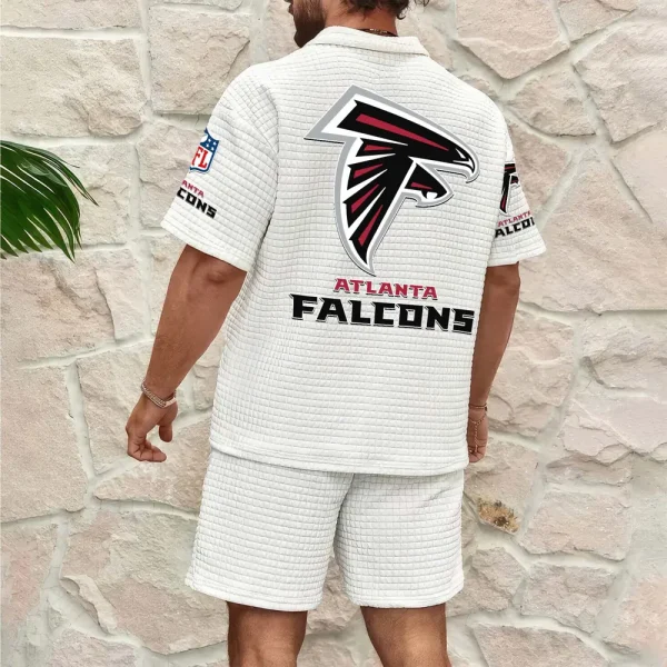 Atlanta Falcons Men’s Waffle Pattern Half Zipper Shirt And Short SPTMWHZSS002 - Image 9