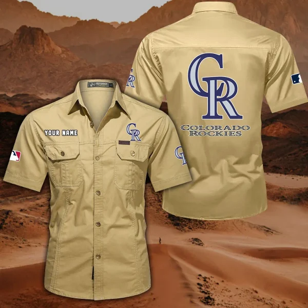 Colorado Rockies DDQQB10516 Military Cargo Cotton Shirts - Image 6